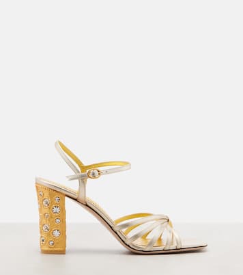 90 embellished metallic leather sandals | Valentino Garavani