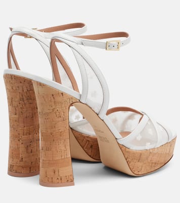 Sylvie 125 leather-trimmed platform sandals | Malone Souliers