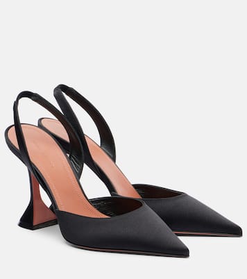 Holli 95 satin slingback pumps | Amina Muaddi