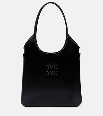 Ivy logo leather shoulder bag | Miu Miu