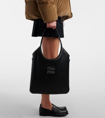 Ivy logo leather shoulder bag | Miu Miu