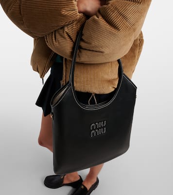 Ivy logo leather shoulder bag | Miu Miu