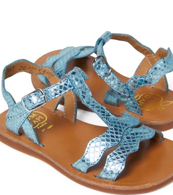Sandalen Plagette aus Metallic-Leder | Pom d'Api