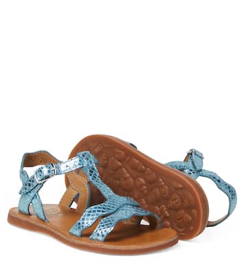 Sandalen Plagette aus Metallic-Leder | Pom d'Api