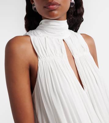 Bridal tie-neck draped minidress | Rotate