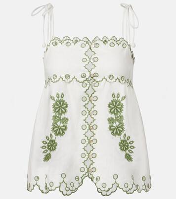 Broderie anglaise cutout linen top | Farm Rio