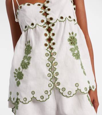 Broderie anglaise cutout linen top | Farm Rio