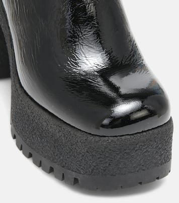 Leather platform knee-high boots | Miu Miu