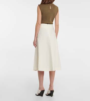 Falda midi en sarga de algodón | Jil Sander