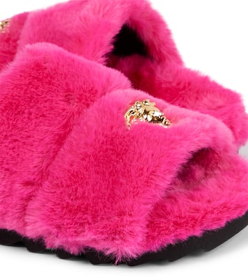 Medusa faux fur slides | Versace Kids