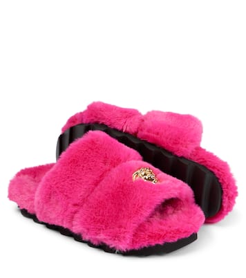 Medusa faux fur slides | Versace Kids