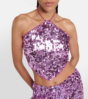 Top raccourci à sequins | Oséree