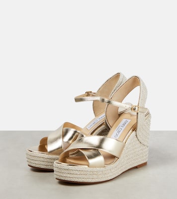 Wedge-Sandalen Dellena 100 aus Metallic-Leder | Jimmy Choo
