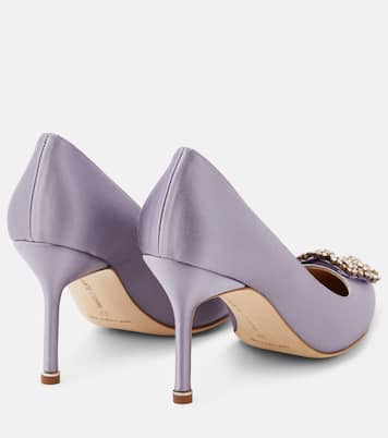 Escarpins Hangisi 90 en satin à ornements | Manolo Blahnik