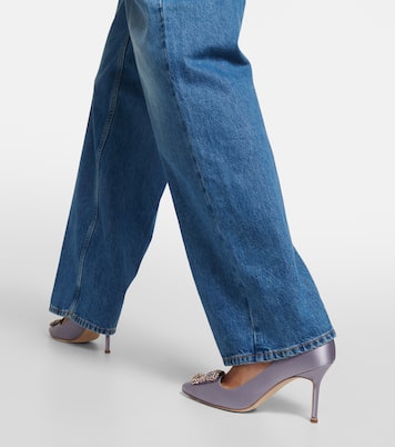 Escarpins Hangisi 90 en satin à ornements | Manolo Blahnik