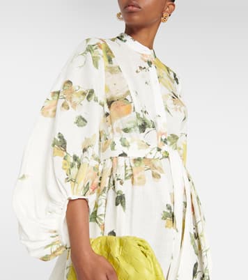 Wisteria floral linen minidress | Erdem