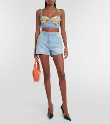 Short imprimé en jean | Versace