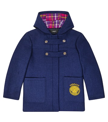 Abrigo de mezcla de lana con logo | Versace Kids