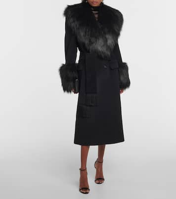 Manteau en laine et cachemire à fourrure synthétique | Dolce&Gabbana