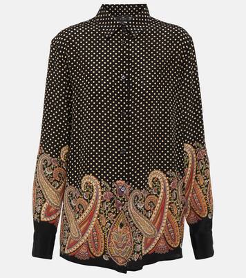 Chemise en soie à pois et motif cachemire | Etro