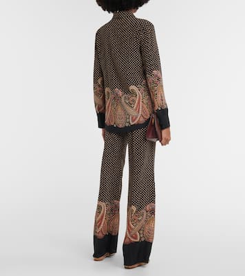 Chemise en soie à pois et motif cachemire | Etro