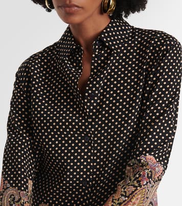 Chemise en soie à pois et motif cachemire | Etro