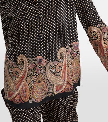 Chemise en soie à pois et motif cachemire | Etro