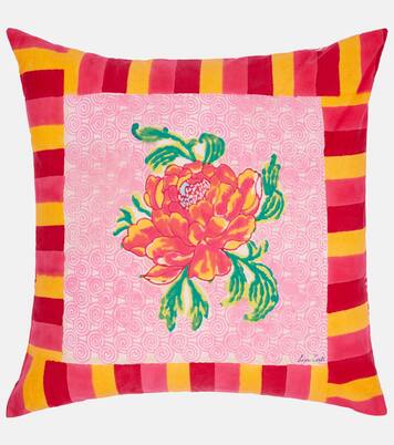 Camelia Magenta Medium cotton cushion | Lisa Corti