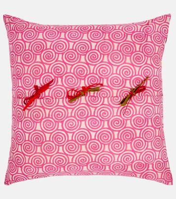 Camelia Magenta Medium cotton cushion | Lisa Corti