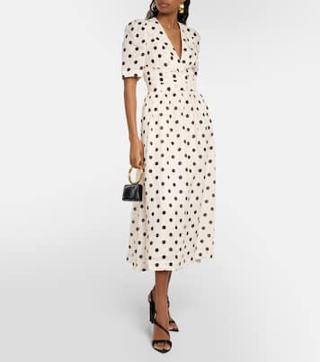 Abito midi Crush in lino a pois | Zimmermann