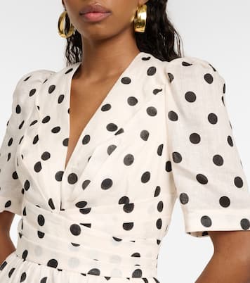 Abito midi Crush in lino a pois | Zimmermann