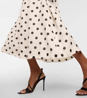 Abito midi Crush in lino a pois | Zimmermann