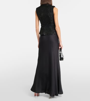 Peplum bouclé gown | Self-Portrait