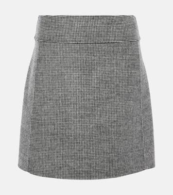 Stone houndstooth wool and mohair-blend miniskirt | 'S Max Mara
