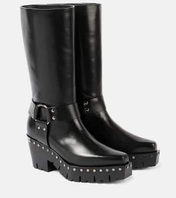 Quinn 75 studded leather biker boots | Jimmy Choo