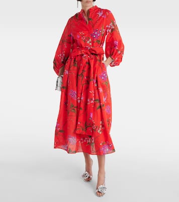 Robe midi en coton et lin | Erdem