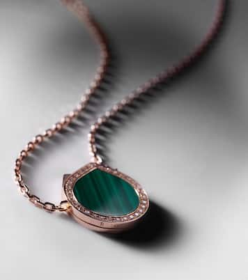 Antifer 18kt rose gold pendant necklace with malachite and diamonds | Repossi