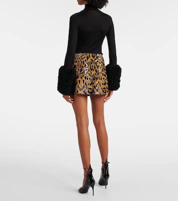 Minifalda con estampado de leopardo | Alaïa