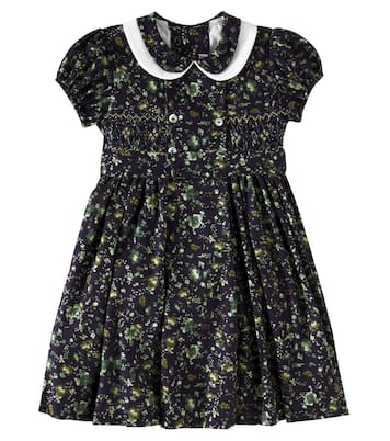 Abito Arcadia in cotone a punto smock | La Coqueta