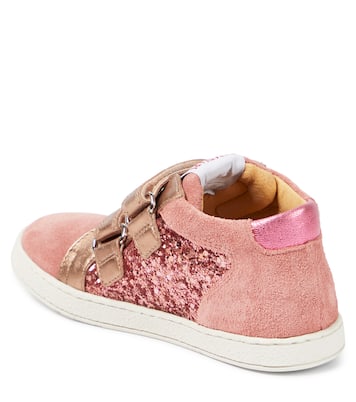 Sneakers Mousse Easy Top con suede e glitter | Pom d'Api