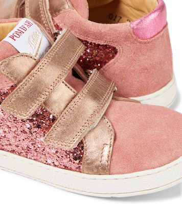 Sneakers Mousse Easy Top con suede e glitter | Pom d'Api
