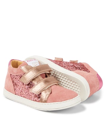 Sneakers Mousse Easy Top con suede e glitter | Pom d'Api