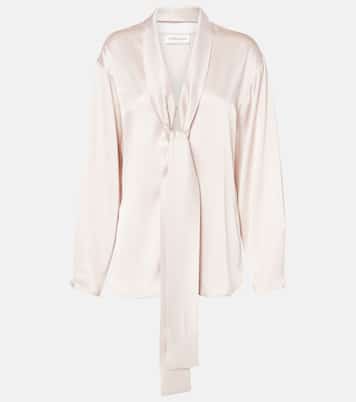 Tie-neck satin blouse | Victoria Beckham