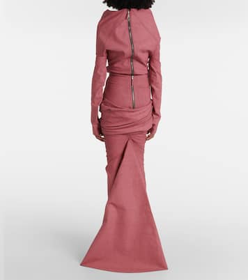 Falda larga drapeada de mezcla de algodón | Rick Owens