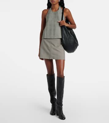 Prince of Wales check open-back wool top | Wardrobe.NYC