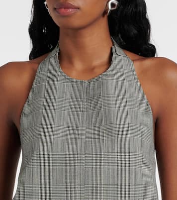 Prince of Wales check open-back wool top | Wardrobe.NYC