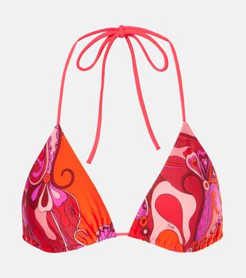 Orchidee triangle bikini top | Pucci