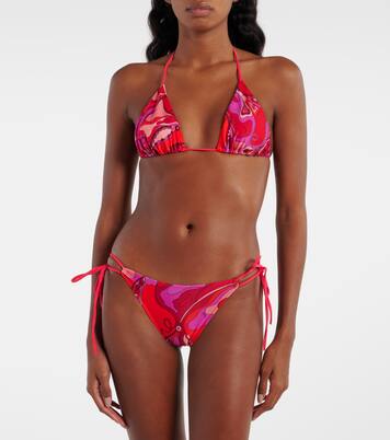 Orchidee triangle bikini top | Pucci