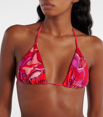 Orchidee triangle bikini top | Pucci