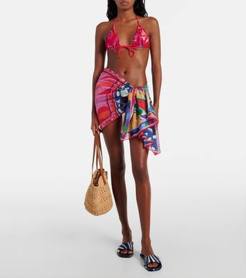 Orchidee triangle bikini top | Pucci